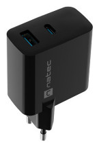 foto de CARGADOR NATEC RIBERA GAN 45W PD3.0 QC3.0 1XUSB-A + 1XUSB-C NEGRO