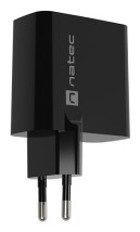 foto de CARGADOR NATEC RIBERA GAN 45W PD3.0 QC3.0 1XUSB-A + 1XUSB-C NEGRO