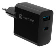 foto de CARGADOR NATEC RIBERA GAN 45W PD3.0 QC3.0 1XUSB-A + 1XUSB-C NEGRO