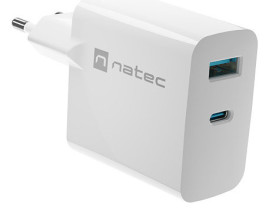 foto de CARGADOR NATEC RIBERA GAN 45W PD3.0 QC3.0 1XUSB-A + 1XUSB-C BLANCO