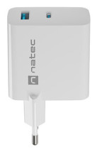 foto de CARGADOR NATEC RIBERA GAN 45W PD3.0 QC3.0 1XUSB-A + 1XUSB-C BLANCO