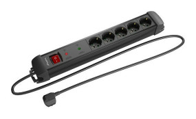 foto de REGLETA LANBERG SP1 5 TOMAS SCHUKO PROTECCION HASTA 2500W NEGRA 5M