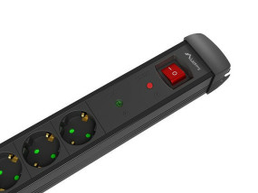 foto de REGLETA LANBERG SP1 5 TOMAS SCHUKO PROTECCION HASTA 2500W NEGRA 5M