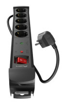 foto de REGLETA LANBERG SP1 5 TOMAS SCHUKO PROTECCION HASTA 2500W NEGRA 5M