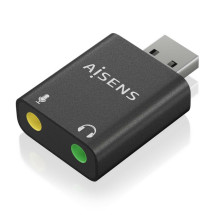 foto de CONVERSOR AISENS USB-A A AUDIO 48KHZ USB-A/M-2XJACK 3.5/H NEGRO