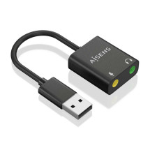 foto de CONVERSOR AISENS USB-A A AUDIO 48KHZ USB-A/M-2XJACK 3.5/H NEGRO 10CM