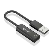 foto de CONVERSOR AISENS USB-A A AUDIO 48KHZ USB-A/M-JACK 3.5/H NEGRO 10CM