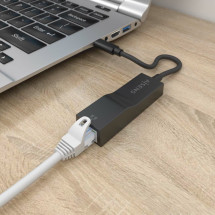 foto de CONVERSOR AISENS USB3.1 GEN1 USB-C A ETHERNET GIGABIT NEGRO 11CM