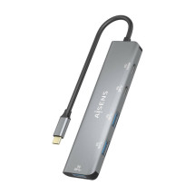 foto de HUB AISENS USB 3.2 GEN1 USB-C/M-USB-C PD100W/H-USB-C/H-3XUSB-A/H