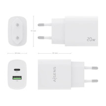 foto de CARGADOR AISENS 20W 1XUSB-C PD3.0 1XUSB-A QC3.0 BLANCO