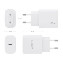 foto de CARGADOR AISENS USB-C PD3.0 1 PUERTO 1XUSB-C 25W BLANCO