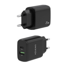 foto de CARGADOR AISENS 25W 1XUSB-C PD3.0 1XUSB-A QC3.0 NEGRO