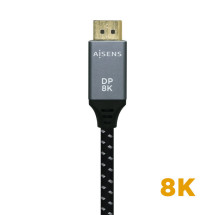 foto de CABLE AISENS DISPLAYPORT V1.4 8K60HZ DP M-DP M GRIS NEGRO 3.0M