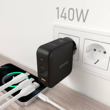 foto de CARGADOR AISENS GAN 140W 2XUSB-C PD3.1 QC4.0 1XUSB-A QC3.0 NEGRO