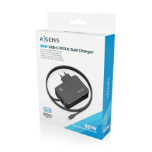 foto de CARGADOR AISENS GAN 90W PD3.0 1XUSB-C 1.8M NEGRO