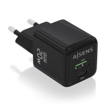 foto de CARGADOR GAN AISENS 20W 1XUSB-C PD3.0 QC4.0 1XUSB-A QC3.0 NEGRO