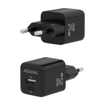 foto de CARGADOR AISENS GAN 25W 1XUSB-C PD3.0 QC4.0 1XUSB-A QC3.0 NEGRO