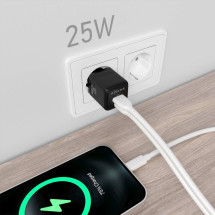 foto de CARGADOR AISENS GAN 25W 1XUSB-C PD3.0 QC4.0 1XUSB-A QC3.0 NEGRO