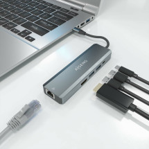 foto de HUB AISENS 5 EN 1 USB-C A 1XHDMI 1XRJ45 2XUSB 1XPD 15CM