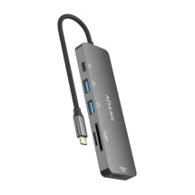foto de USB-C DOCK AISENS 6 EN 1 USB-C A 1XHDMI 2XUSB-A 1XUSB-C PD 100W 15CM