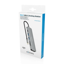 foto de USB-C DOCK AISENS 6 EN 1 USB-C A 1XHDMI 2XUSB-A 1XUSB-C PD 100W 15CM