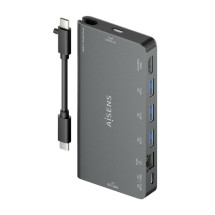 foto de DOCK AISENS 8 EN 1 HDMI RJ45 3XUSB-A USB-C DATOS+PD 1XSD 1XMICRO SD