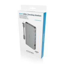 foto de DOCK AISENS 8 EN 1 HDMI RJ45 3XUSB-A USB-C DATOS+PD 1XSD 1XMICRO SD