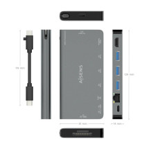 foto de DOCK AISENS 8 EN 1 HDMI RJ45 3XUSB-A USB-C DATOS+PD 1XSD 1XMICRO SD