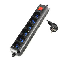 foto de REGLETA EWENT 6 SALIDAS AC 1,5M NEGRO