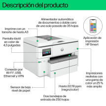 foto de HP OfficeJet Pro 9730e Inal?mbrico All-in-One Color Impresora, Servicio Instant Ink; Impresi?n a doble cara