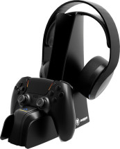 foto de SOPORTE DE CARGA SNAKEBYTE PARA GAMEPAD PS5 Y AURICULARES DUAL CHARGE NEGRO