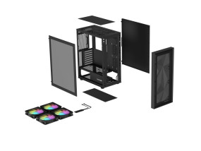 foto de CAJA GAMING GENESIS DIAXID 605 ARGB ATX MEDIATORRE 1XUSB-C 2XUSB3.0 SIN PSU