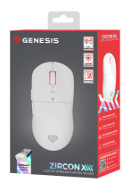 foto de RATON GAMING GENESIS ZIRCON XIII CUSTOMIZABLE INALAMBRICO 26000 DPI BLANCO