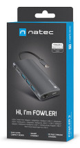 foto de HUB USB-C  8 IN 1 NATEC FOWLER 2 3X USB 3.0 HUB HDMI 4K USB-C