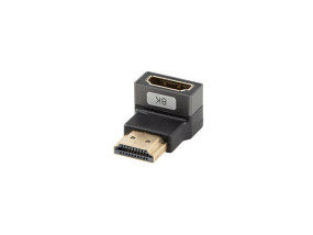 foto de ADAPTADOR 8K LANBERG HDMI(M) A HDMI(H) ANGULO ABAJO ALUMINIO PLATA
