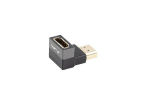 foto de ADAPTADOR 8K LANBERG HDMI(M) A HDMI(H) ANGULO ABAJO ALUMINIO PLATA