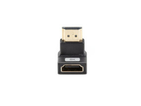 foto de ADAPTADOR 8K LANBERG HDMI(M) A HDMI(H) ANGULO ABAJO ALUMINIO PLATA