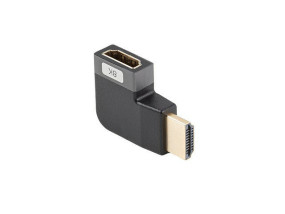 foto de ADAPTADOR 8K LANBERG HDMI(M) A HDMI(H) ANGULO IZQUIERDA ALUMINIO PLATA