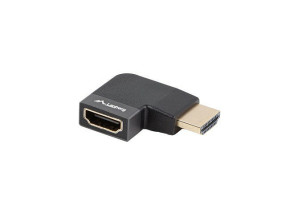 foto de ADAPTADOR 8K LANBERG HDMI(M) A HDMI(H) ANGULO DERECHA ALUMINIO PLATA