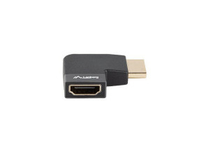 foto de ADAPTADOR 8K LANBERG HDMI(M) A HDMI(H) ANGULO DERECHA ALUMINIO PLATA