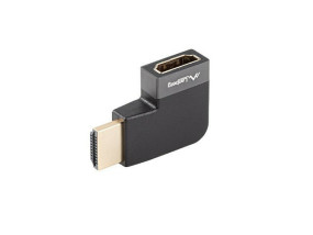 foto de ADAPTADOR 8K LANBERG HDMI(M) A HDMI(H) ANGULO DERECHA ALUMINIO PLATA