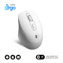 foto de RATON SUBBLIM CURVE ERGO DUAL BLANCO BLUETOOTH BATERIA RECARGABLE