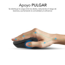 foto de RATON SUBBLIM CURVE ERGO DUAL BLANCO BLUETOOTH BATERIA RECARGABLE