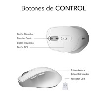foto de RATON SUBBLIM ERGO DUAL BLANCO BLUETOOTH BATERIA RECARGABLE
