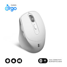 foto de RATON SUBBLIM ERGO DUAL BLANCO BLUETOOTH BATERIA RECARGABLE