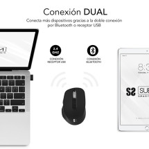 foto de RATON SUBBLIM ERGO DUAL NEGRO BLUETOOTH BATERIA RECARGABLE
