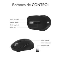 foto de RATON SUBBLIM ERGO DUAL NEGRO BLUETOOTH BATERIA RECARGABLE