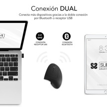 foto de RATON SUBBLIM GLIDE ERGO DUAL NEGRO BLUETOOTH BATERIA RECARGABLE