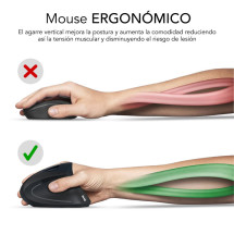 foto de RATON SUBBLIM GLIDE ERGO DUAL NEGRO BLUETOOTH BATERIA RECARGABLE