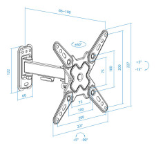 foto de SOPORTE TOOQ PARED PANTALLAS 13-43 GIRA/INCLI NEGRO